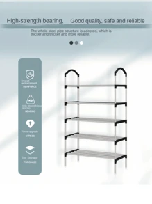 Storage Rack, Heavy Duty Metal Shoe Rack For Shoes, Narrow Shoe Rack, Shoe Organizer, Simple Shoe Rack, Shoe Box, Clothes Organizer, Storage Shoe Rack, Space Saving Standing Shelf, Easy To Assemble, Suitable For Entryway, Hallway, Bedroom, Living Room, Home, Dorm - 銀色 - 查看 6