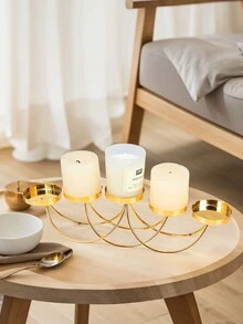 1pc Plain Candle Holder, Modern Iron Gold CandleStand For Home Decoration