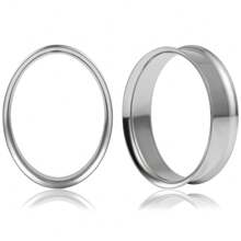 2 件 316 不锈钢椭圆形双喇叭形耳塞耳塞隧道拉伸器身体穿孔首饰一对出售 - 橢圓 - 查看 15