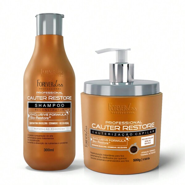 FOREVER LISS Kit Shampoo e Máscara Capilar Cauterização Forever Liss