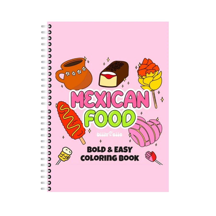 Notebook With Drawings Of MEXICAN FOOD - Pink - View 1