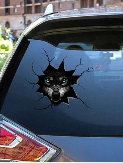 1pc Cool Wolf Pattern Car Sticker