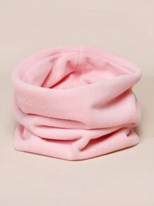 1pc Kids Solid Color Fleece Thicker Soft Neck Warmer, Unisex Outdoor Warm Scarf For Autumn/Winter - 1PC - View 3