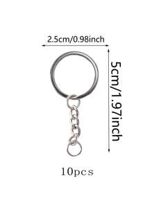 10 件心形 DIY 硅胶模具 10 件钥匙扣环套装，DIY 心形吊坠模具，适用于 DIY 手工制作 - 粉色 - 查看 3