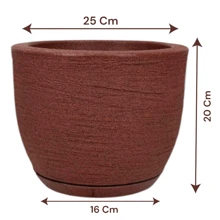 Polyethylene Cone Vase Graffito With Plate Sun-Resistant, Does Not Lose Color 6 Liters Modern Design - 鏽棕色 - 查看 3
