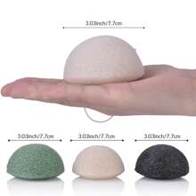 3 Count Cleansing And Exfoliating Activated Charcoal Konjac Facial Sponge, Deep Cleansing And Exfoliating, Suitable For Oily, Dry, And Sensitive Skin, Natural Face Cleansing Tool