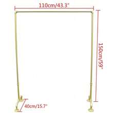 Futchoy Perchero Tubo de Metal 150x110x40cm Perchero Dorado Resistente con Zapatero Perchero Perchero de Metal Dorado Tienda Perchero para el hogar - Dorado - Ver 2