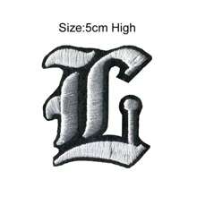 1 Pièce Optionnelle Alphabet Noir Edge Patch Brodé, Fer Sur/insignes, Vêtements Et Accessoires Décoration