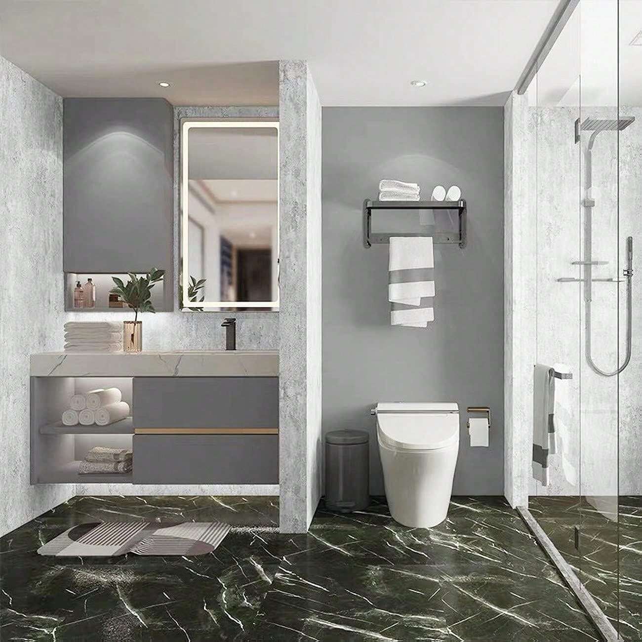 1Roll Matte Black Contact Paper Peel And Stick Wallpaper Removable