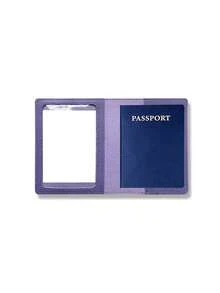 2 件/套 简约纯色护照夹 行李牌套装 便携式护照套 行李登机牌 适用于旅行和飞行 男女皆宜 旅行配件 旅行用品 旅行组织者 旅行用品 旅行钱包 护照夹 护照钱包 海滩度假包 夏季圣诞假期 - 紫色 - 查看 4