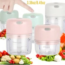 1pc Wireless Electric Garlic Masher, 8.45oz/3.38oz, Mini Wireless Portable Garlic Chopper, USB Rechargeable Garlic Press, Easy To Clean, Chili/Onion/Vegetable/Garlic Food Processor