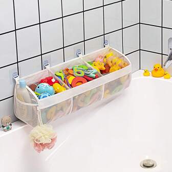 Estantería horizontal de 3 niveles para almacenamiento abierto de juguetes de baño, versión con mayor capacidad, organizador de juguetes de baño conveniente para almacenar y clasificar juguetes (color y estilo de los accesorios al azar) Bolsas de almacenamiento de juguetes, clasificación de juguetes, colgador de duchas, juguetes, juguetes para niños, juguetes de piscina, juguetes de baño>Juguetes de baño para bebés, juguetes de piscina para niños, cortinas de baño para niños, cortinas para niños, accesorios de baño para niños, bombas de baño para niños
