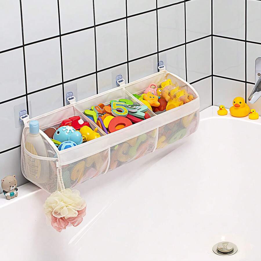 3-Tier Horizontal Large Open Bathtub Toy Storage Rack, Upgraded Capacity Version Bathtub Toy Organizer, Convenient For Storing And Sorting Toys (Color & Style Of Accessories Random)Toy Storage Bags,Sorting Toys,Shower Caddy Hanging,Toys,Kids Toys,Pool Toys,Bath Toys>Baby Bath Toys,Pool Toys For Kids,Kids Bathroom Curtain,Boys Curtains,Kids Bathroom Accessories,Kids Bath Bombs