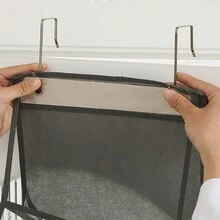 分层整理挂袋、布质多隔层储物袋、多用途玩具储物袋、浴室/门口/汽车悬挂式储物袋、灰色和白色北欧简约家居储物和整理用品 - 彩色 - 查看 8