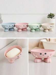 1 chiếc đĩa đựng xà phòng hoạt hình hình rơm lúa mì, hộp đựng xà phòng phòng tắm sáng tạo có lỗ thoát nước, hộp đựng xà phòng - Nhiều màu - Xem 4