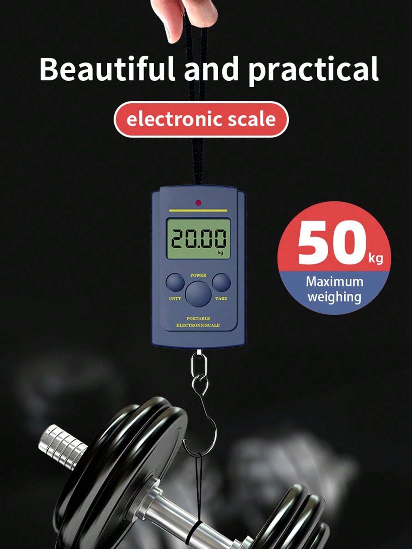 1 balance électronique portable à main, balance à bagages avec crochets
