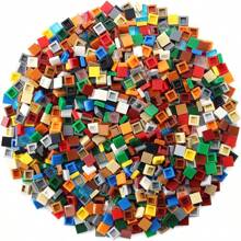 200PCS 1x1 Bricks Flat Tile Smooth 1*1 Building Blocks DIY Educational Creative Parts Toy For Kids Compatible 3070 - Multicolor - View 8