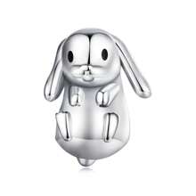 bamoer 1 pièce Pendentif mignon en argent sterling 925 Charm d'animal Hamster Eléphant Ours Perle pour bracelet, bangle DIY Bijoux