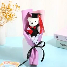 1 pieza Ramo de oso de peluche de dibujos animados, regalo del Día del Maestro para el profesor, regalo de temporada de graduación para estudiantes universitarios - Multicolor - Ver 5