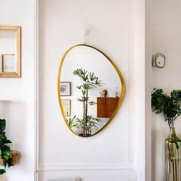 Espelho orgânico com moldura metal Grande