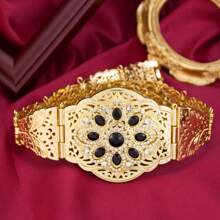 1piece Elegant Morocco Caftan Belt Metal Arabesque Buckle Women Dress Ornament Summer, School Fall, Autumn, Halloween - Classic Moroccan Belt - View 6