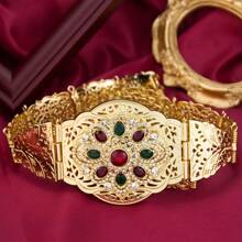 1piece Elegant Morocco Caftan Belt Metal Arabesque Buckle Women Dress Ornament Summer, School Fall, Autumn, Halloween - Classic Moroccan Belt - View 8