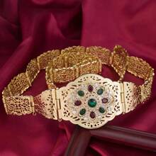 1piece Elegant Morocco Caftan Belt Metal Arabesque Buckle Women Dress Ornament Summer, School Fall, Autumn, Halloween - Classic Moroccan Belt - View 10