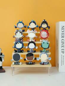 1 件木制阶梯式展示架,多层木制阶梯式活动人物香水化妆品收纳架 - 米色 - 查看 2