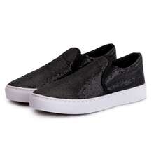 Stylish Women's Slip On In Synthetic Leather - màu đen - Xem 4