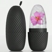 1 件装冰面部滚轮带冰块托盘皮肤按摩器，有助于减少面部和眼部浮肿，塑造和增强护肤功效和光泽，可重复使用和防漏冰面部滚轮模具立方体 - 彩色 - 查看 9