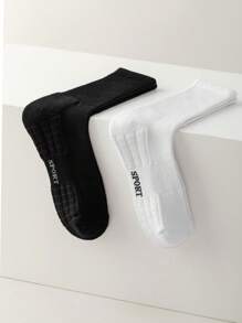 5 Pairs Men's Mid-Calf Socks, Cushioned Sole, Odor Resistant, Breathable For Daily Wear