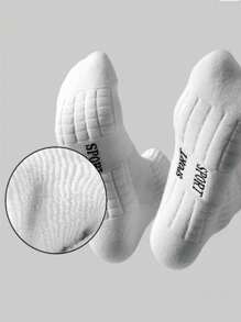 5 Pairs Men's Mid-Calf Socks, Cushioned Sole, Odor Resistant, Breathable For Daily Wear