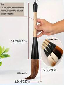1pc Cọ vẽ và thư pháp Tứ Bảo truyền thống cỡ lớn, Cọ lông sói, Kích thước cực lớn để luyện câu đối và chữ Hán - Nhiều màu - Xem 8