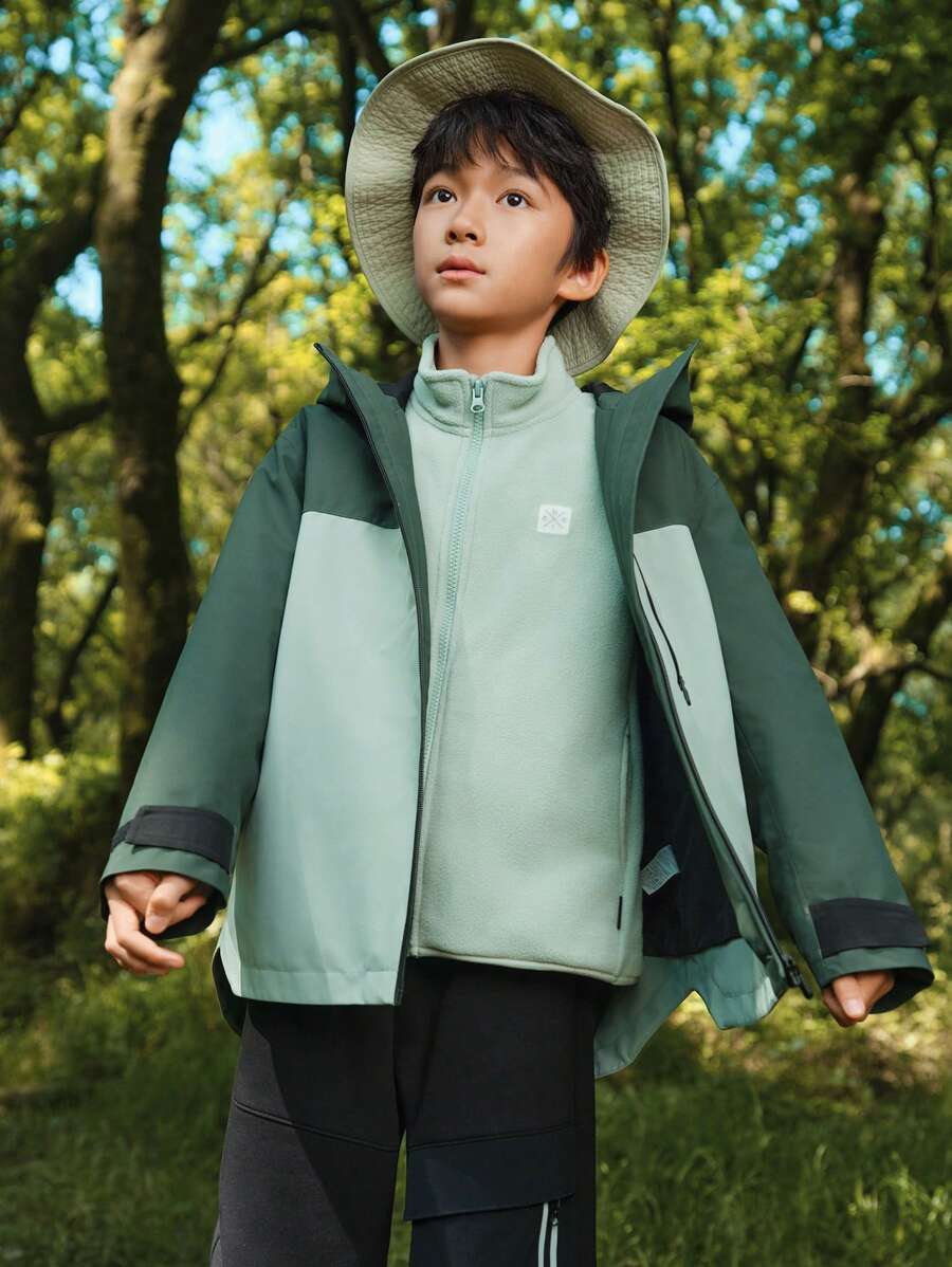 Balabala Girls' Hooded Jacket Set Stylish Spring 2024 Outerwear - Green - View 1