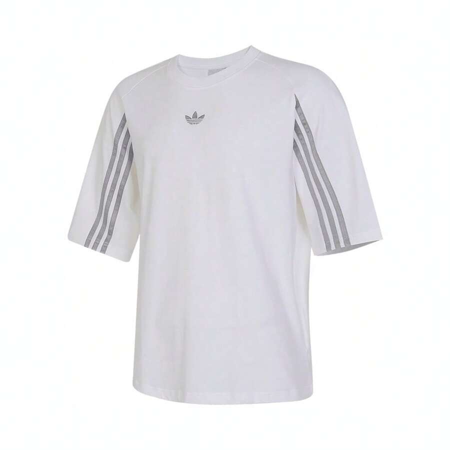 Adidas Originals 2024 男友风男士针织无领短袖T恤TIT7446 - 白色 - 查看 1