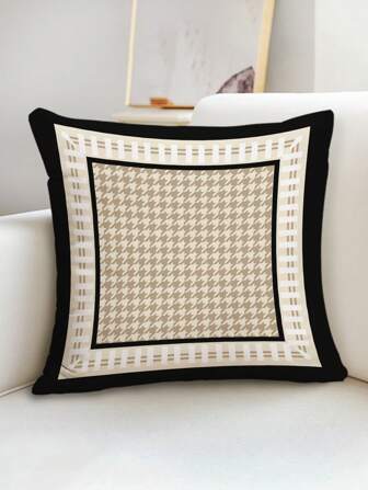 1pc Geometric Pattern One-Sided Printing Cushion Cover, Home Decorative Throw Pillow Cover, No Filling Gifts Birthday Graduation