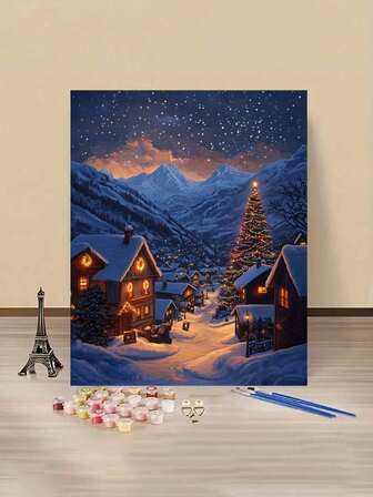 Gör-det-själv-målning med siffror i julglitter: Lys upp det kreativa livet, skildra en färgglad värld. Gör-det-själv-målning med siffror, börja din konstresa.