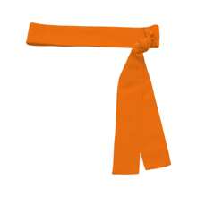 Black Graduation Gown Set + Cap + Jabot + Sash - Orange - View 2