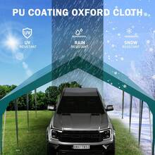 10'x20' 12'x20' 13'x20' Heavy Duty Carport Portable Garage Waterproof UV Protected Car Canopy For Cars, Boats And Storage - Dark Green - View 8