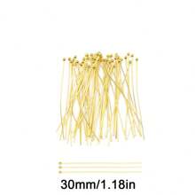 50pcs/Set Golden T-Shape Flattened Head Pins Looped Eye Pins, 316 Stainless Steel Bendable For DIY Jewelry Making,Bracelet, Necklace, Earring Craft Supplies, Size: 20/30/40mm - Gold - View 18