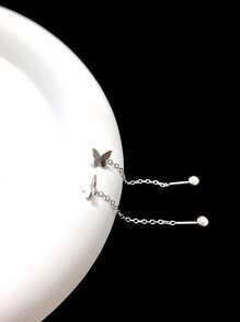 Hoa tai tua rua bướm mờ 3D hình trái tim đá mặt trăng tua rua thép titan, vít vàng/thép, thanh tổ ong, hoa tai tuyên bố thanh lịch thời trang mới, thiết kế tối giản, trang sức mùa hè - Nhiều màu - Xem 10