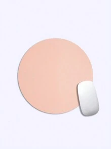 1 件纯色防滑皮革圆形电脑/办公桌鼠标垫 - 彩色 - 查看 10