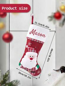 1pc Custom Name Christmas Stockings, Personalized Christmas Stockings,Christmas Stockings With Names,Custom Christmas Stockings,Christmas Decorations,Christmas Decorations For Home,Christmas Stockings Bulk,Personalized Christmas Gifts For Women,Mother,Mom,Men,Father,Dad,Wife,Husband,Dog,Cat,Best Friend,Him,Her,Couple,Bestie,Bride,Bridesmaid,Grandma,Grandpa,Sister,Brother - Style 1 - View 2