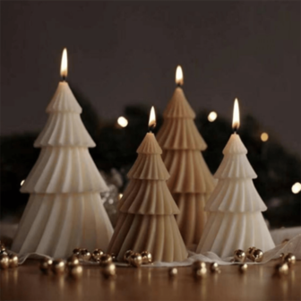 1pc Christmas Tree Scented Candle, Spiral Textured Shape, Christmas Gift, Housewarming Gift, INS Creative Home Decor, Photography Prop, Holiday Gift Christmas Decorations Room Decor, Christmas Gifts