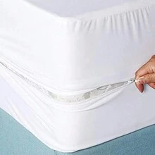 Fama Waterproof Queen Mattress Protector Cover Zipper 40cm Height - trắng - Xem 6
