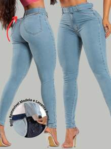 Women's Super Skinny Shaping Pants Lift Shapes Butt - 淺藍色 - 查看 3