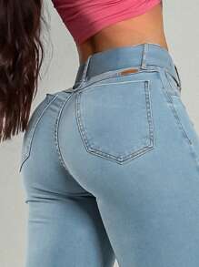 Women's Super Skinny Shaping Pants Lift Shapes Butt - 淺藍色 - 查看 2