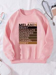 Tween Girl Casual Pink Graphic Pullover Sweatshirt, Crew Neck, Suitable For Spring And Autumn - Pink - View 1