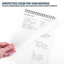 Libreta de tareas pendientes: Con múltiples secciones funcionales - 6.5 X 9.8" 60 hojas - Planificador diario con espiral - Organizador de listas de tareas pendientes y agenda para el trabajo - Organización de notas y tareas - Multicolor - Ver 6