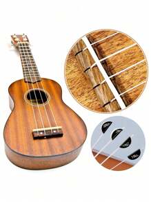 1 Set Of 4 Nylon Ukulele Strings, String Winder For Soprano (21 Inch) Concert (23 Inch) Tenor (26 Inch) Ukulele Violin - White - View 3